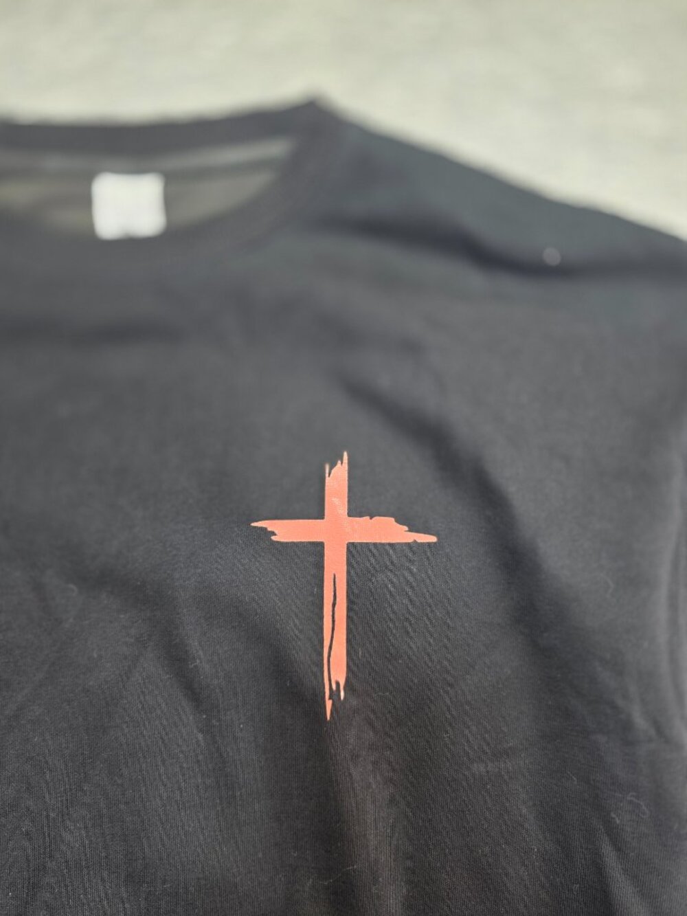 "Faith" Bible Verse Graphic Crewneck Sweatshirt Black Medium - Picture 3 of 9